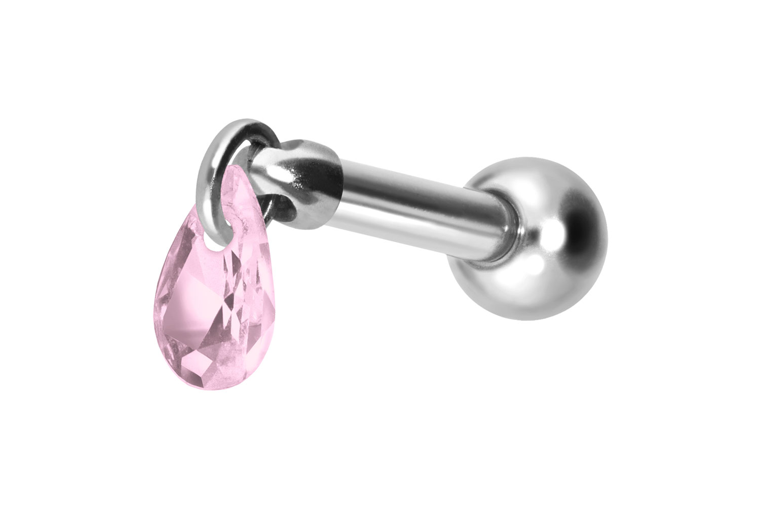 Titan Ohrpiercing mit Innengewinde KRISTALLTROPFEN